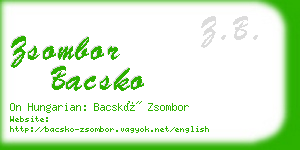 zsombor bacsko business card